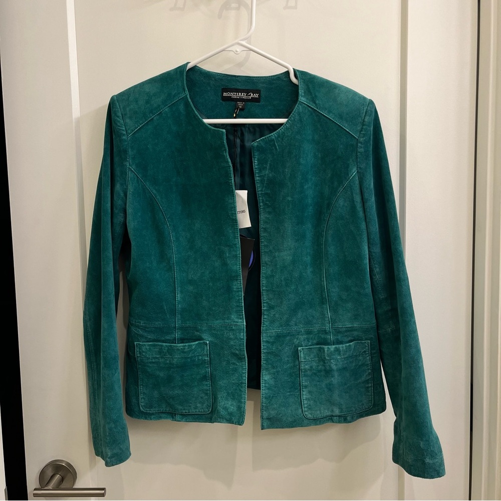 Vintage Monterey Bay Green Suede Jacket